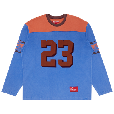 Pre-owned Supreme Bumblebee Long-sleeve Football Top 'light Royal' In Blue