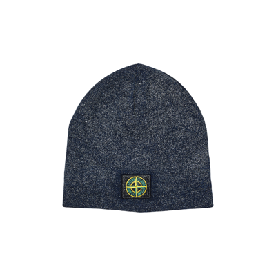 Pre-owned Supreme X Stone Island Reflective Beanie 'navy' In Blue