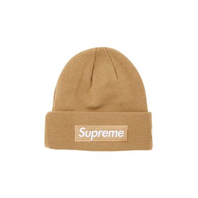 Pre-owned Supreme X New Era Box Logo Beanie 'dark Sand' In Tan
