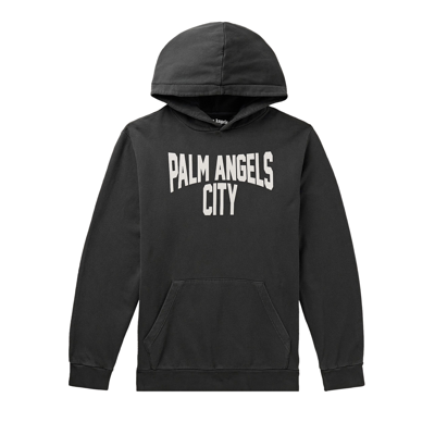 Pre-owned Palm Angels City Hoodie 'dark Grey White'