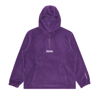 Pre-owned Supreme Polartec Facemask Half Zip Hooded Sweatshirt 'dark Purple'