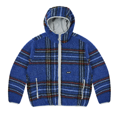 Pre-owned Palace Reversible Check Fleece Jacket 'blue'