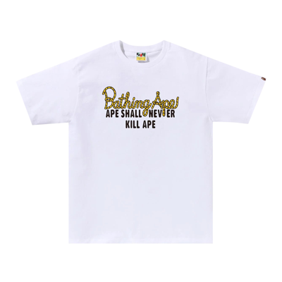 Pre-owned Bape Champion Logo Tee 'white'