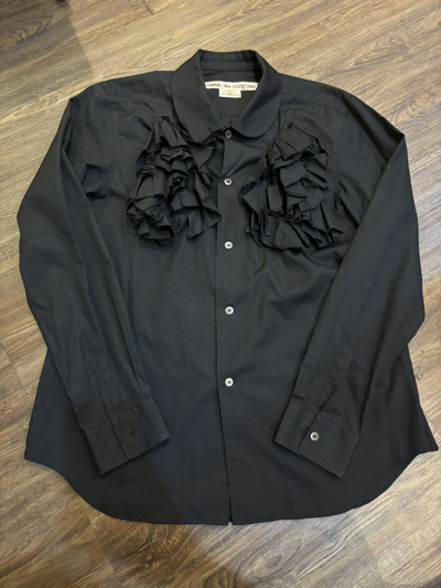 Pre-owned Comme Des Garçons Chest Hole Frill Shirt In Black