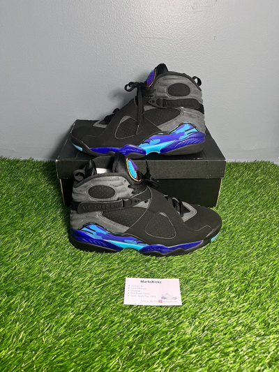 Pre-owned Jordan Nike Air Jordan 8 Retro Aqua Size 10 Vnds Shoes In Black