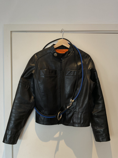 Pre-owned Dirk Bikkembergs Ss1996 Archived Wired Leather Jacket In Black