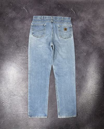 Pre-owned Carhartt X Vintage 90's Carhartt Distressed Light Blue Denim Jeans Pants