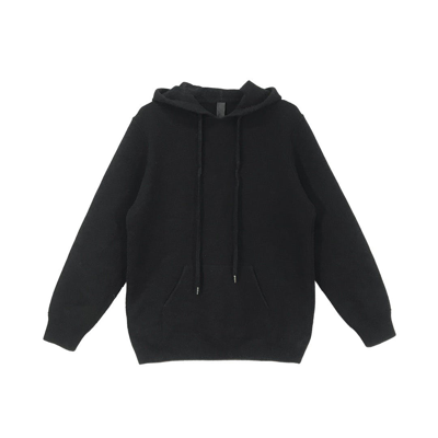 Pre-owned Chrome Hearts Cashmere Leather Cross Patch Hoodie In Black