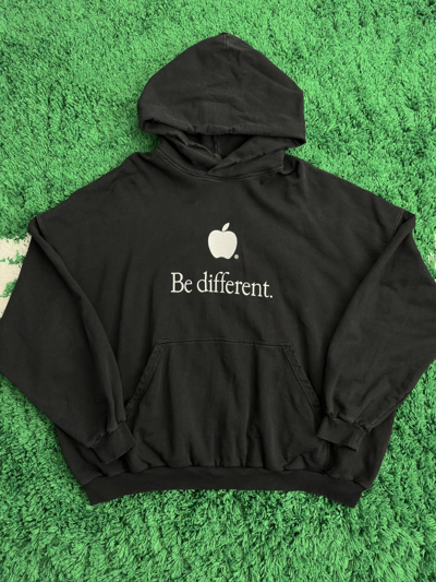 Pre-owned Balenciaga Fw22 Be Different Apple Hoodie In Black