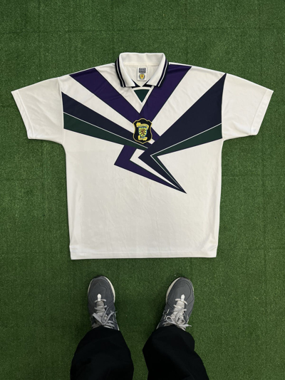 Pre-owned Jersey X Soccer Jersey Vintage Blokecore Score Draw Scotland Official Retro Shirt In White