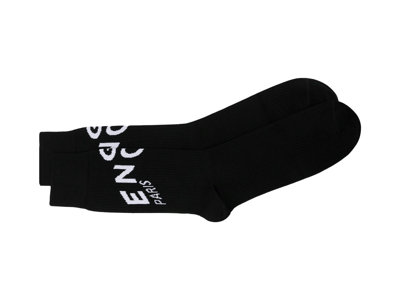Pre-owned Givenchy Refracted Logo Knit Black Cotton Poly Blend Socks 39-42eu