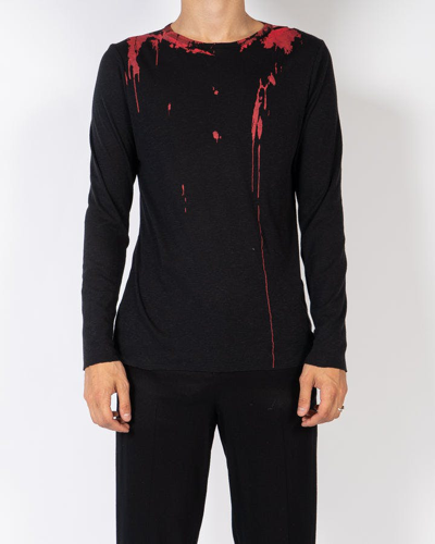 Pre-owned Haider Ackermann Ss18 Red Stain Print Longsleeve 1 Of 1 Sample Piece In Black
