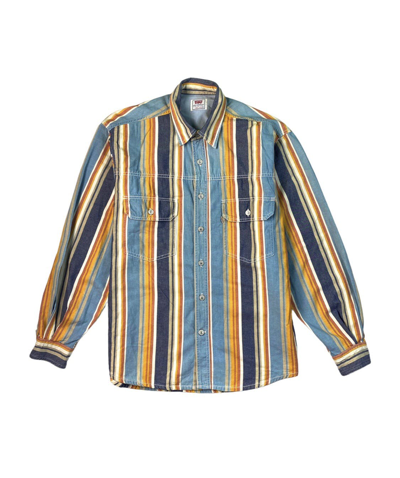 Pre-owned Levis X Levis Vintage Clothing Vintage Levis Denim Shirt Jacket Striped Usa Design Size M In Multicolor