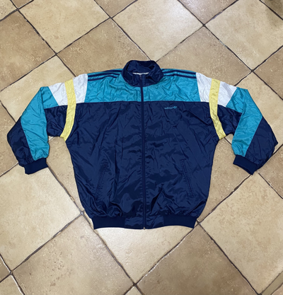 Pre-owned Adidas X Vintage 90's Adidas Track Top Nylon Jacket In Blue