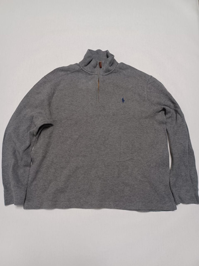Pre-owned 1990x Clothing X Polo Ralph Lauren Polo Ralph Laurent 90's Vintage 1/4 Zip Quater Hoodie In Grey