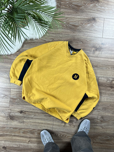 Pre-owned Nike X Vintage 90's Nike Vintage Bootleg Y2k Retro Boxy Sweatshirt In Yellow