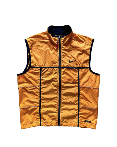 Pre-owned Nike X Vintage Nike Track Lightweight Vest Jacket Size M In Orange