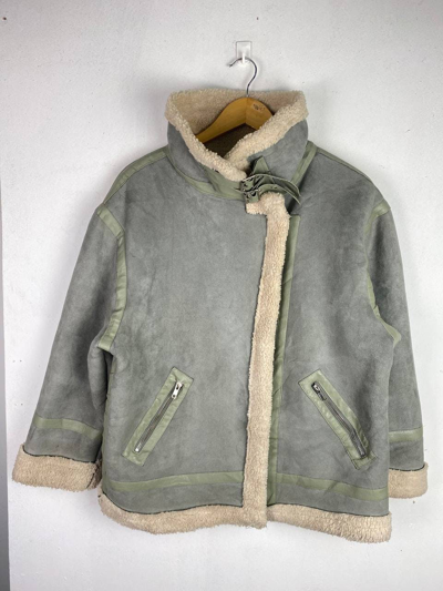 Pre-owned Archival Clothing X Avant Garde Vintage S Velvet Jacket Fleece Lining In Light Green