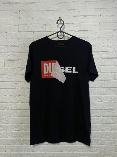 Pre-owned Diesel Big Logo Y2k  T-shirt Opium In Black