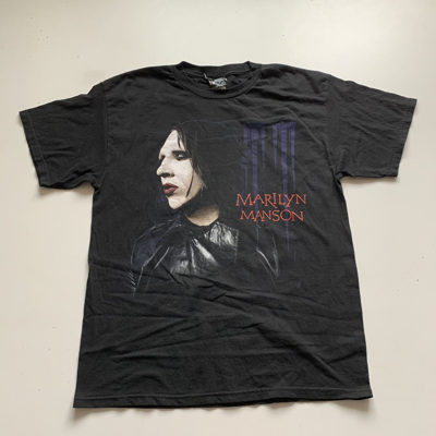 Pre-owned Band Tees X Marilyn Manson Vintage Y2k Marilyn Manson Band Tour Graphic T Shirt In Black