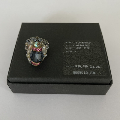 Pre-owned Number N Ine Number (n)ine Ss09 'the Lonesome Heroes' Crystal Gem Ring In Silver