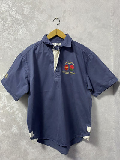 Pre-owned England Rugby League X Vintage Blokecore Vintage France England Paris Rugby Jersey Polo In Navy