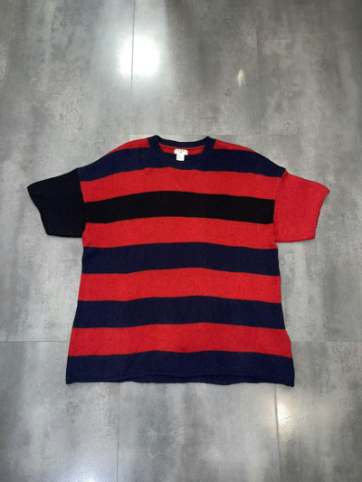Pre-owned Avant Garde X Marni Ss12 Marni X H&m Striped Handknit Cashmere Sweater In Black/blue/red
