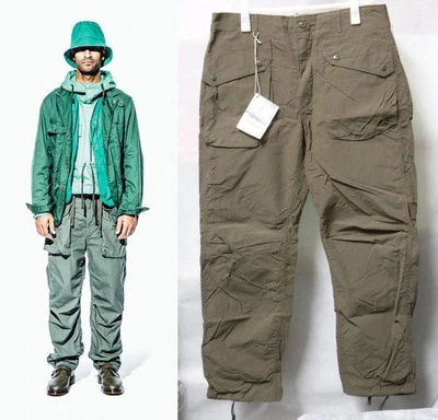 Pre-owned Engineered Garments Ss18 Norwegian Pant 4.5oz Waxed Cotton (nyco) Size S In Olive Drab