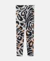Stella Mccartney Truepace Leopard Print Running Leggings In Chalk Pearl/black