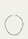 JAN LESLIE MEN'S EMERALD BEADED NECKLACE WITH STERLING SILVER SPACERS