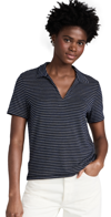 Rag & Bone The Knit Polo In Navy Stripe