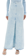 Iro Womens Blu56 Carolia Split-front Mid-rise Denim Maxi Skirt In Light Blue Denim