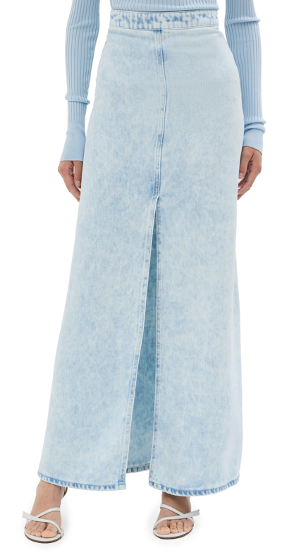 Iro Womens Blu56 Carolia Split-front Mid-rise Denim Maxi Skirt In Blue