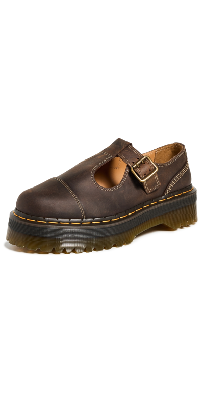 Dr. Martens' Bethan Arc Crazy Horse Leather Platform Mary Jane Shoes In Brown