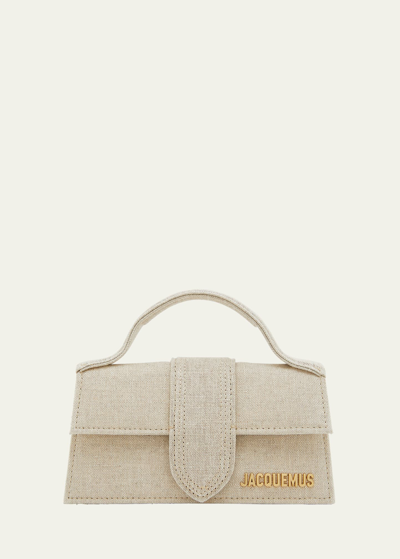 Jacquemus Le Bambino Canvas Top-handle Bag In Light Greige
