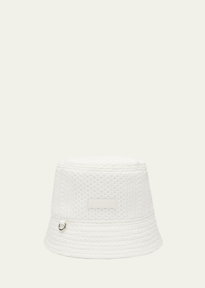 Jacquemus Men's Le Bob Belo Bucket Hat In White 100