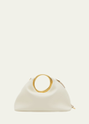Jacquemus Curved Silhouette Smooth Finish Gold-tone Circular Handles In Light Ivory