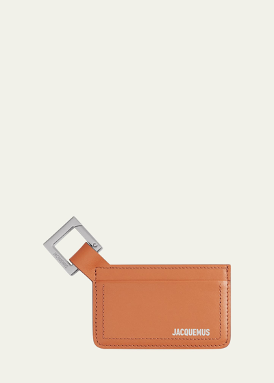 Jacquemus Men's Le Porte Cartes Cuerda Leather Card Holder In Light Brown 2 811