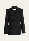 Maison Margiela Slim-fit Wool Jacket With A Fitted Waist In Black