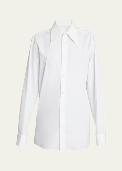 Maison Margiela Cotton Button Down Shirt In White