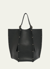 Chloé Carmela Spike Studded Tote Bag In Grained Calfskin In 001 Black