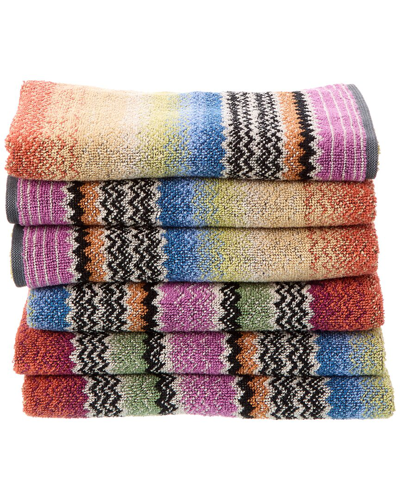Missoni Home Archie Set Of 6 Hand Towels In Orange