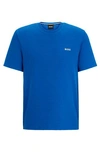 Hugo Boss Cotton-blend Pyjama T-shirt With Embroidered Logo In Blue