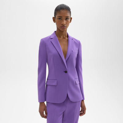 Theory Staple Blazer In Admiral Crepe In Bright Peony