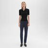 Theory Treeca Full Length Pant In Admiral Crepe In Nocturne Navy
