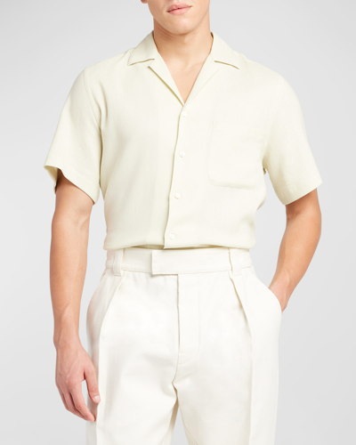 Loro Piana Men's Tindaro Cotton Camp Shirt In Antique Silk