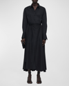Joseph Alix Cotton Midi Wrap Skirt In Black