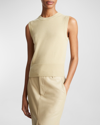 Vince Wool Cashmere Crewneck Shell Top In Thyme