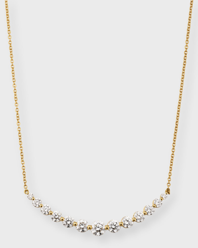 Memoire 18k Yellow Gold Diamond Smile Necklace, 18"l In 10 White Gold