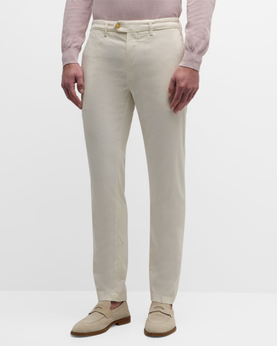 Canali Men's Slim Flat-front Trousers In White